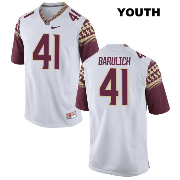 Youth NCAA Nike Florida State Seminoles #41 Michael Barulich College White Stitched Authentic Football Jersey DSH0369PS